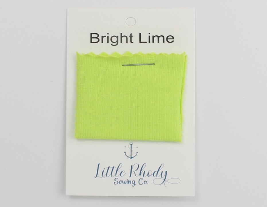 Bright Lime Green - Jersey - Euro Ribbing - Little Rhody Sewing Co.
