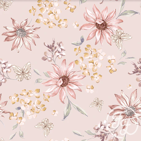Butterflies & Flowers Pink - Little Rhody Sewing Co.