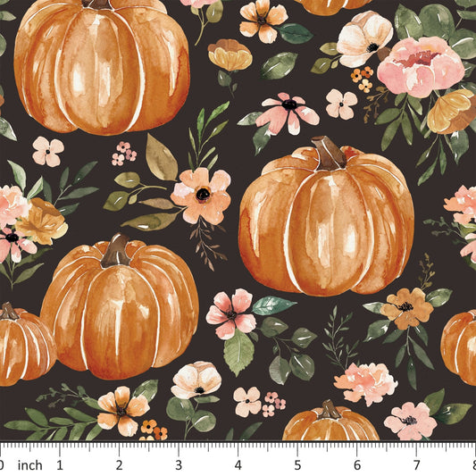 Cate and Rainn - Floral Pumpkin - Dark - Little Rhody Sewing Co.