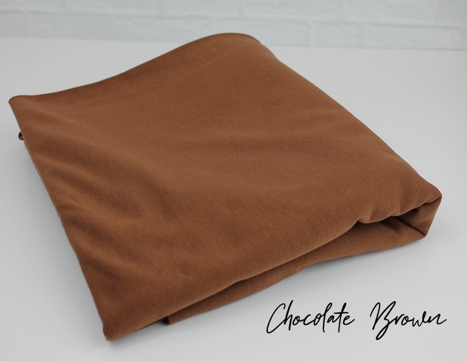 Chocolate Brown - Jersey - Fleeced French Terry - Euro Ribbing - Little Rhody Sewing Co.