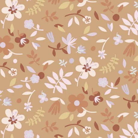 Collage Flower Light Brown Small - Little Rhody Sewing Co.