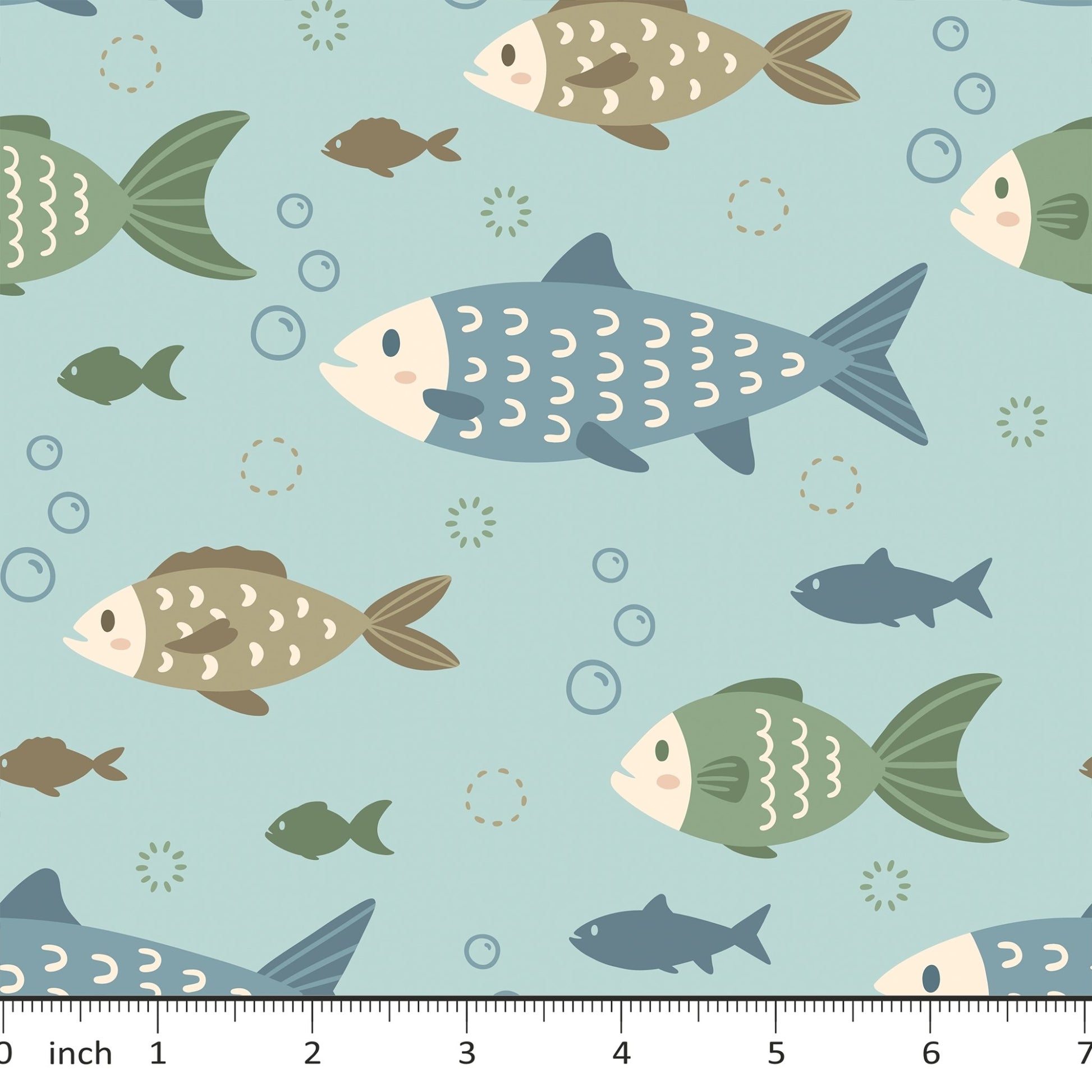 Cute Fish - MBM Creative - Cotton Lycra Jersey - By the 1/2 Yard - Little Rhody Sewing Co.