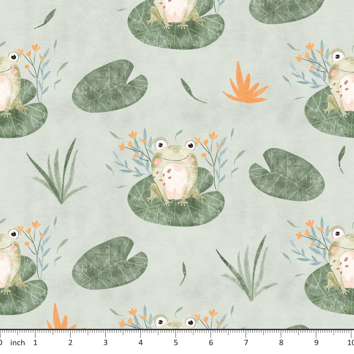 Cute Frogs - Claire Eddie Art - Cotton Lycra Jersey - By the 1/2 Yard - Little Rhody Sewing Co.