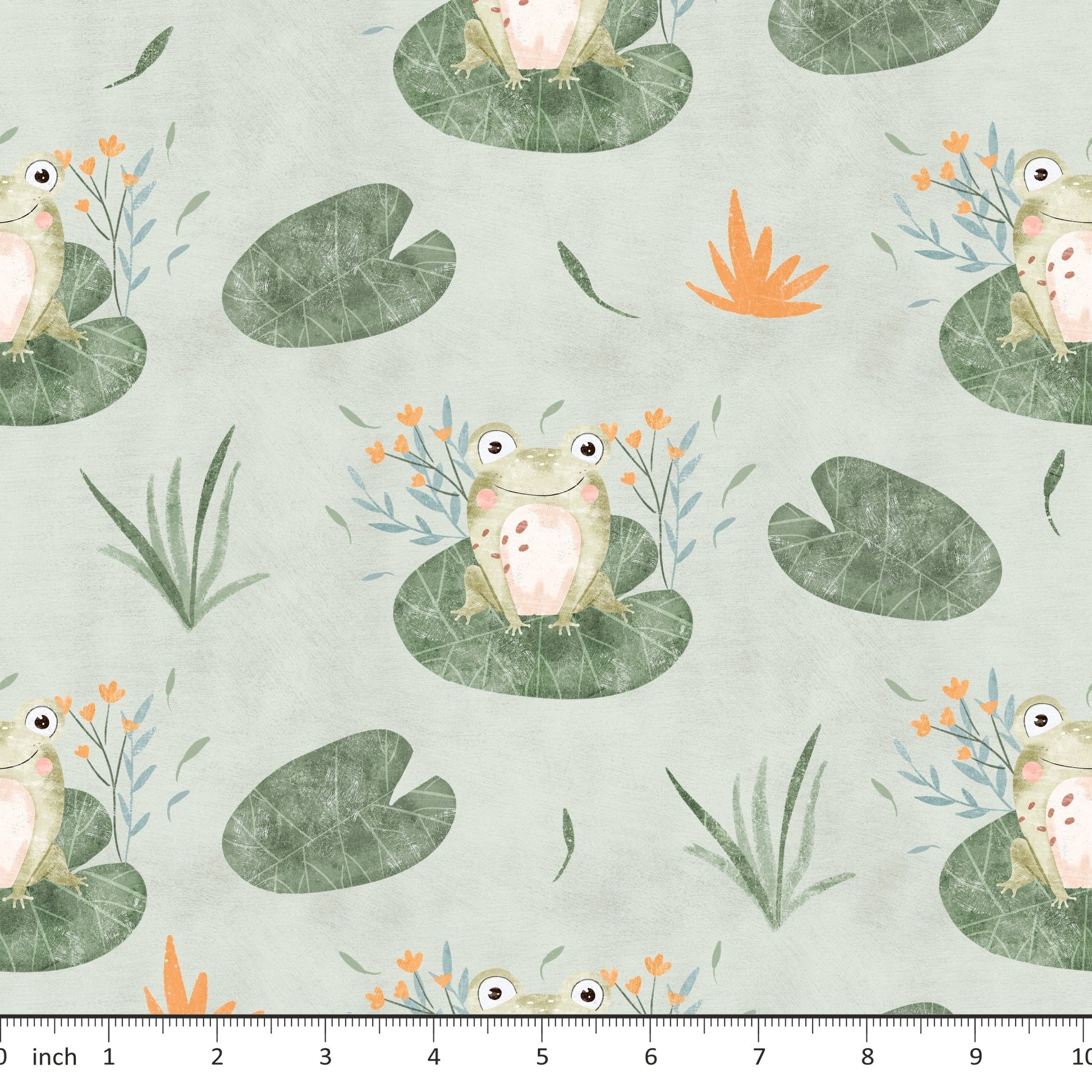 Cute Frogs - Claire Eddie Art - Cotton Lycra Jersey - By the 1/2 Yard - Little Rhody Sewing Co.