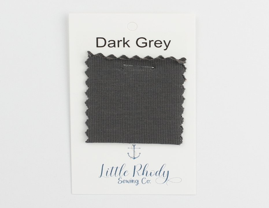 Dark Grey - Jersey - Bamboo Jersey - French Terry - Fleeced French Terry - High Loop French Terry - Euro Ribbing - Little Rhody Sewing Co.