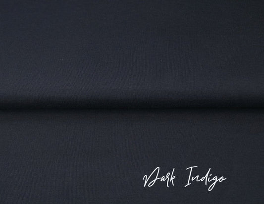 Dark Indigo - Euro Ribbing - Jersey- Bamboo Jersey - French Terry - Fleeced French Terry - Little Rhody Sewing Co.