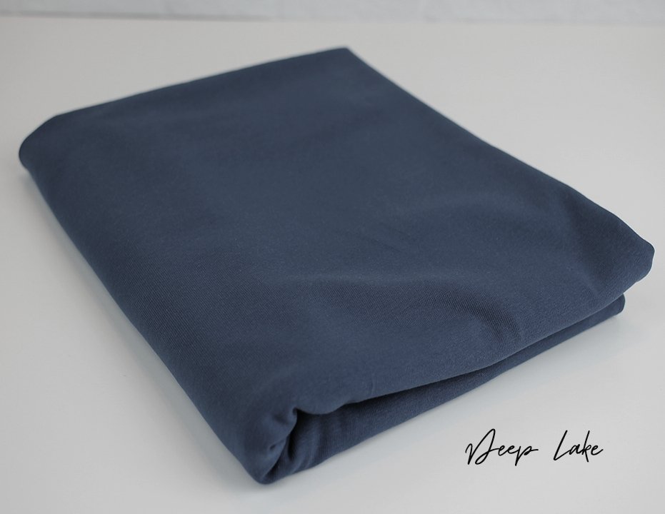 Deep Lake Blue - Jersey - French Terry - Fleeced French Terry - Euro Ribbing - Little Rhody Sewing Co.