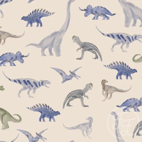 Dinosaur Blue Big - Little Rhody Sewing Co.