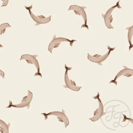 Dolphins Beige - Little Rhody Sewing Co.