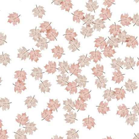 Fall Leaves Small Pink Off White - Little Rhody Sewing Co.