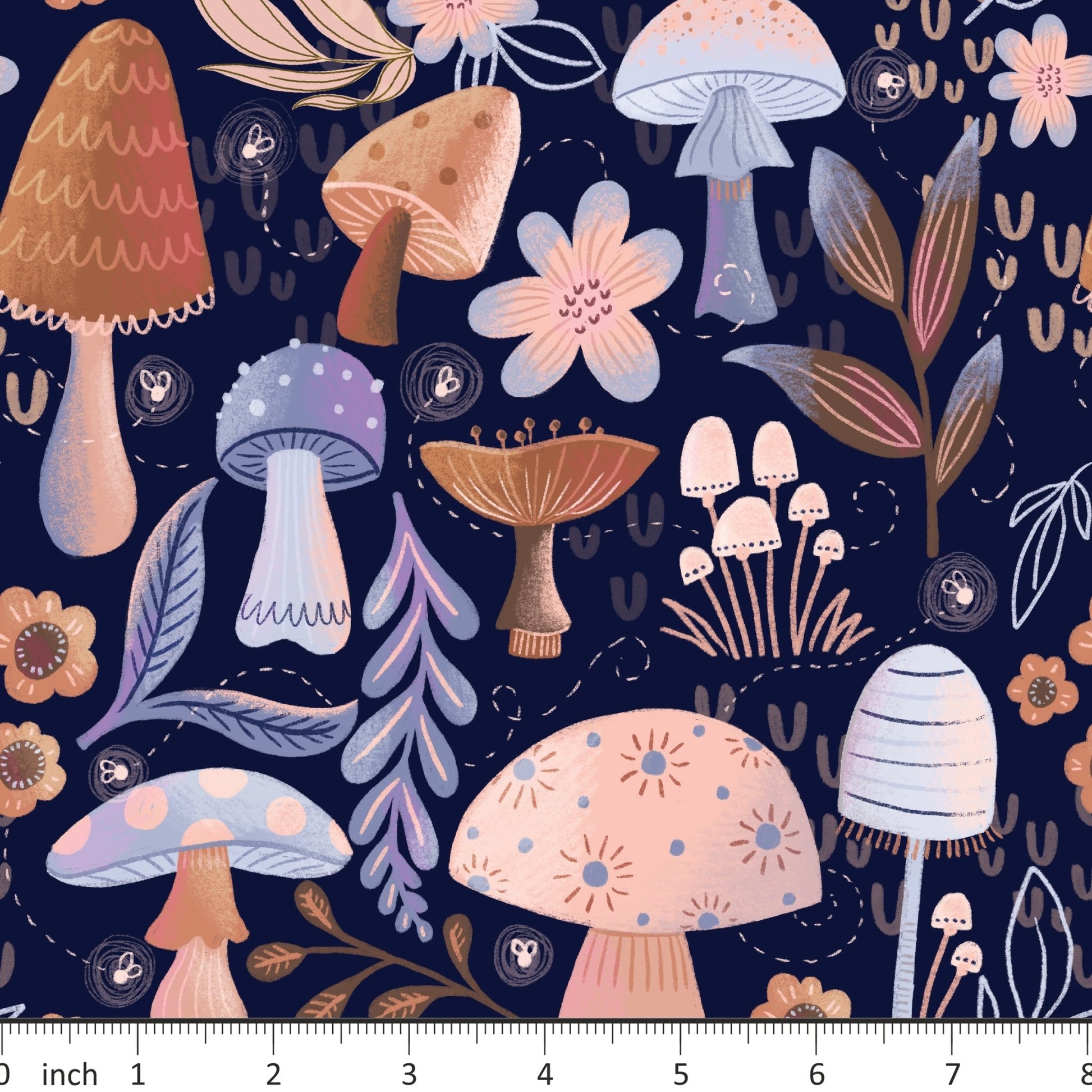 FineapplePair - Mushroom - Dark Background - Little Rhody Sewing Co.