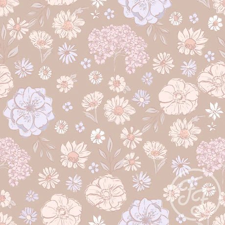 Flower Dreams Rose Brown - Little Rhody Sewing Co.