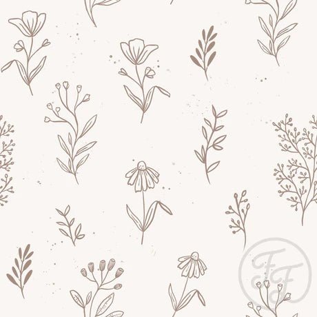 Flower Outline Soft White - Little Rhody Sewing Co.