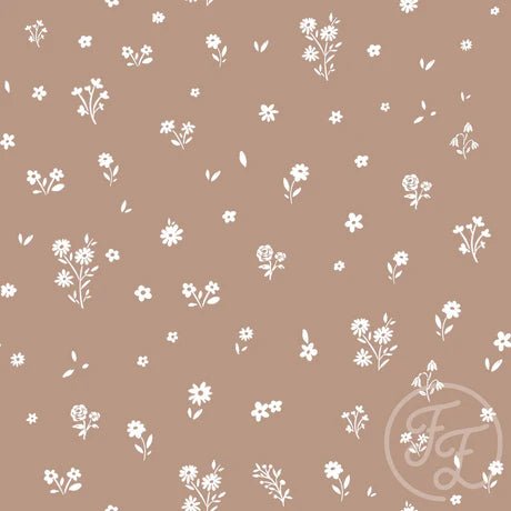 Flowers Marie Light Brown - Little Rhody Sewing Co.
