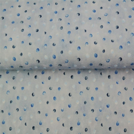 Frosty Blue Polka Dot - French Terry - By the 1/2 Yard - Little Rhody Sewing Co.