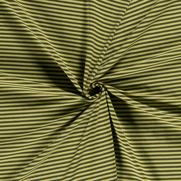 Green Medium Stripes - Yarn Dyed Jacquard Jersey - By the 1/2 Yard - European Knit Fabric - Little Rhody Sewing Co.
