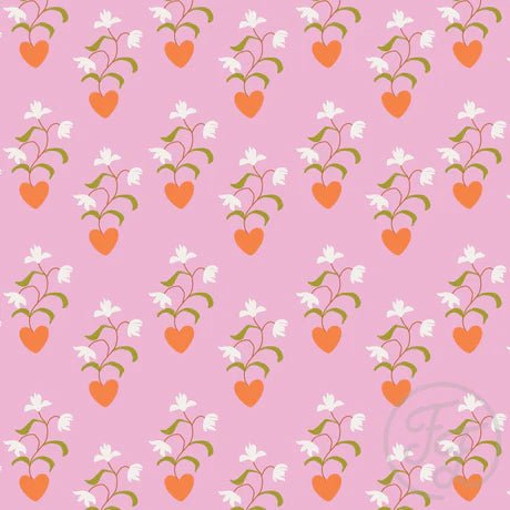 Heart Floral in Pink Flare - Little Rhody Sewing Co.