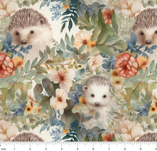 Hedgehogs - Floral - Little Rhody Sewing Co.