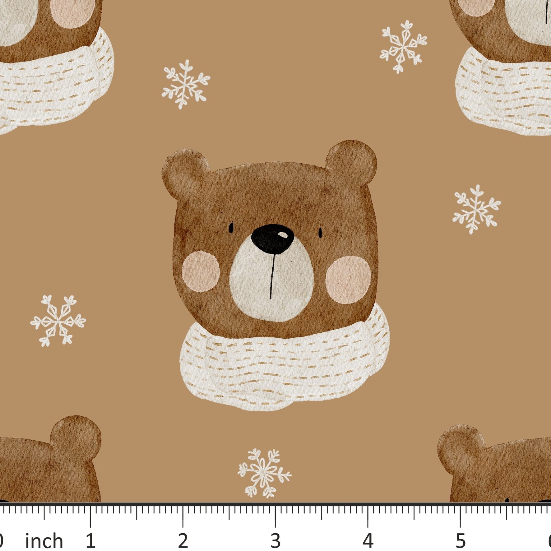 Hej Hanni - Winter Bear - on Caramel - Little Rhody Sewing Co.