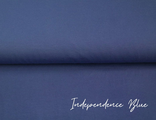 Independence Blue - Euro Ribbing - Jersey- Fleeced French Terry - Little Rhody Sewing Co.