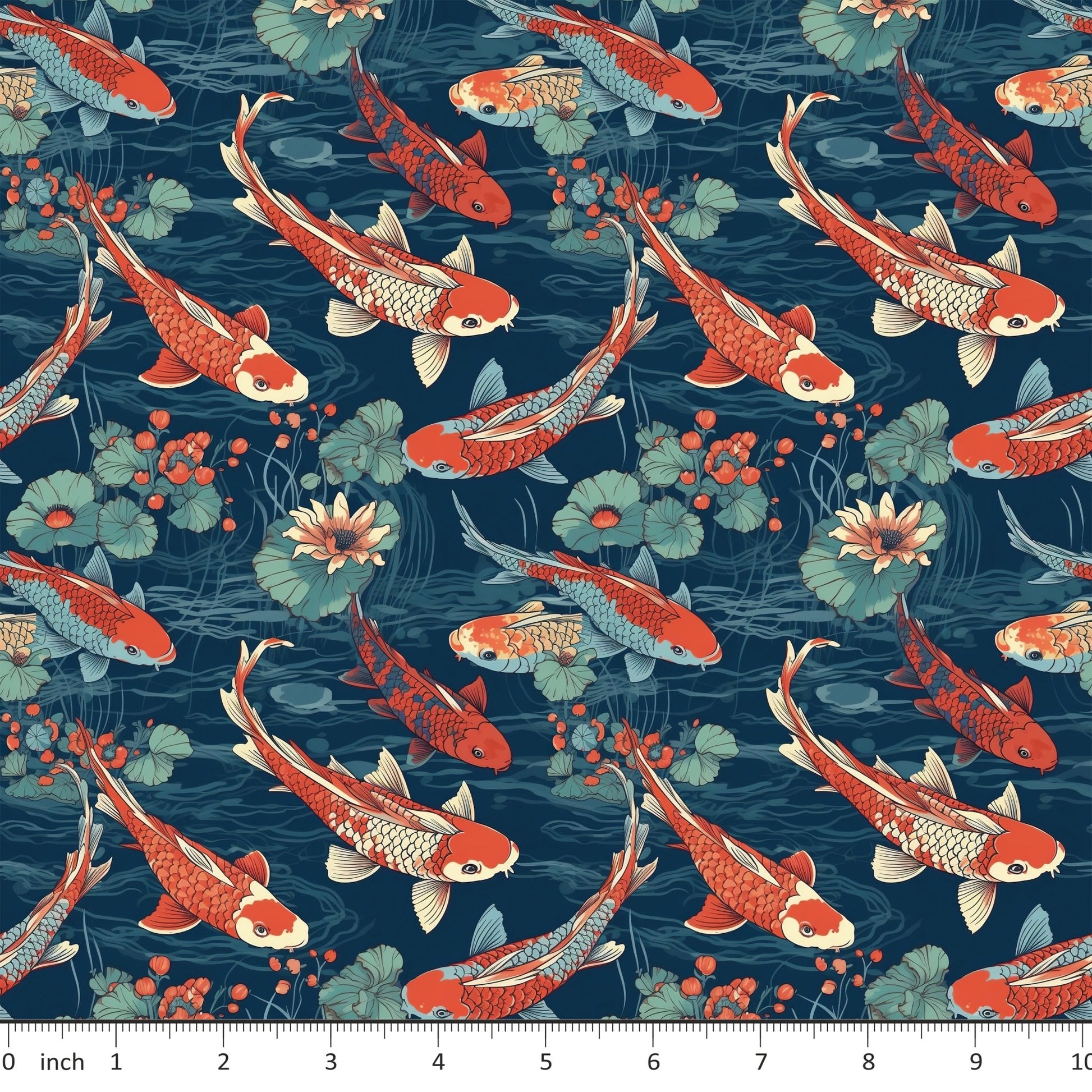 Koi Pond - Cotton Lycra Jersey - By the 1/2 Yard - Little Rhody Sewing Co.