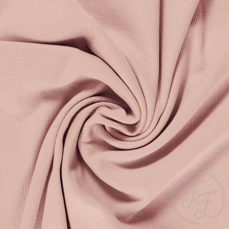 Light Rose Pink - Baby Rib 1x1 - By the 1/2 Yard - Little Rhody Sewing Co.