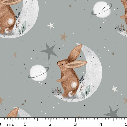Lumelo and Ginger - Bound on Laurel - Rabbit - Bunny - Moon - Little Rhody Sewing Co.