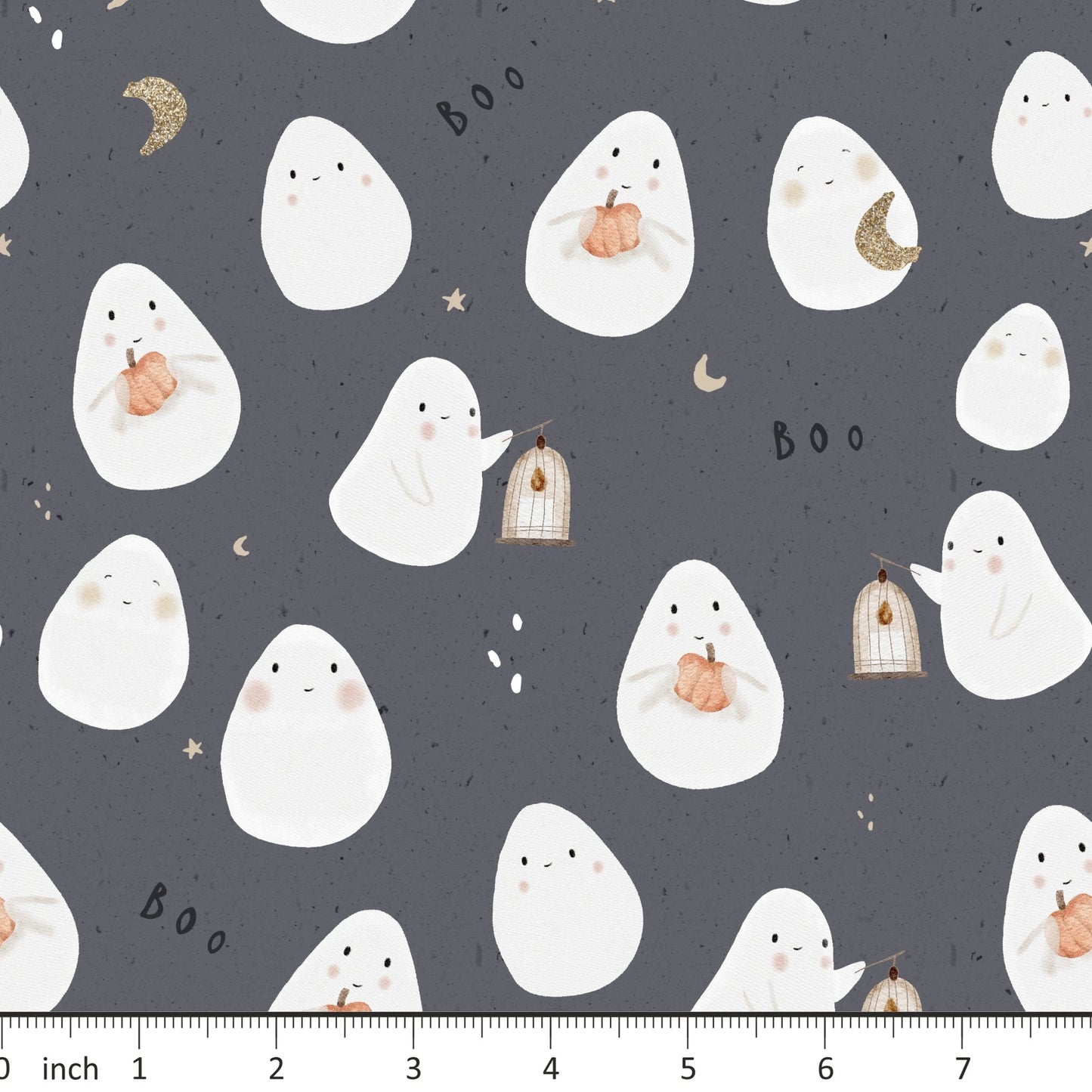 Lumelo and Ginger - Hocus Hall Coordinate - Ghosts on Ink - Halloween - Little Rhody Sewing Co.