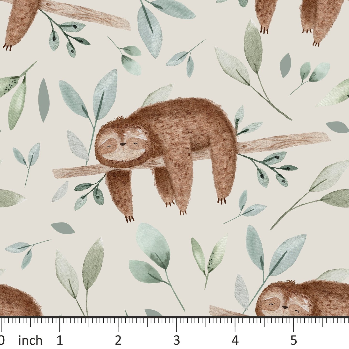 Lumelo and Ginger - Hoffi on Ecru - Sloth - Little Rhody Sewing Co.