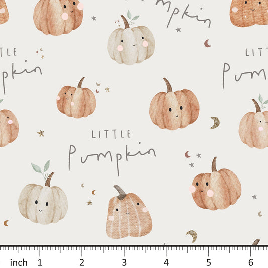 Lumelo and Ginger - Little Pumpkin - on Ecru - Little Rhody Sewing Co.
