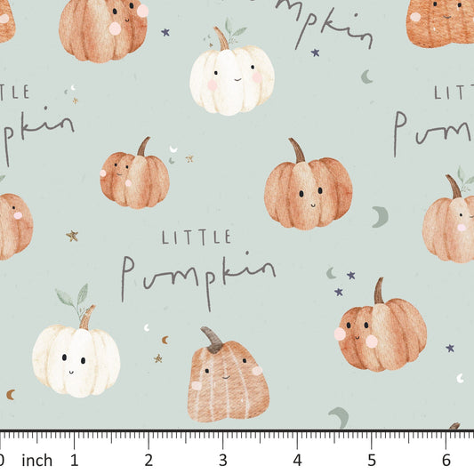 Lumelo and Ginger - Little Pumpkin - on Mint - Little Rhody Sewing Co.