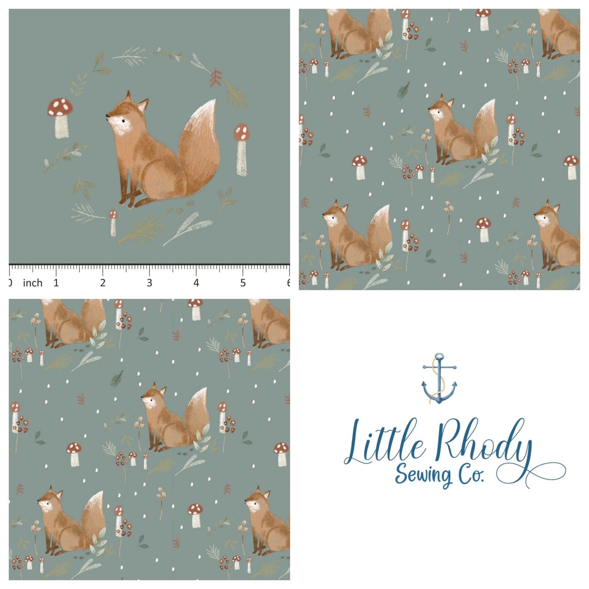 Lumelo and Ginger - Oaker - on Woodland - Fox - 3 Panel Set - 3 Panel Rapport - Little Rhody Exclusive Colorway! - Little Rhody Sewing Co.