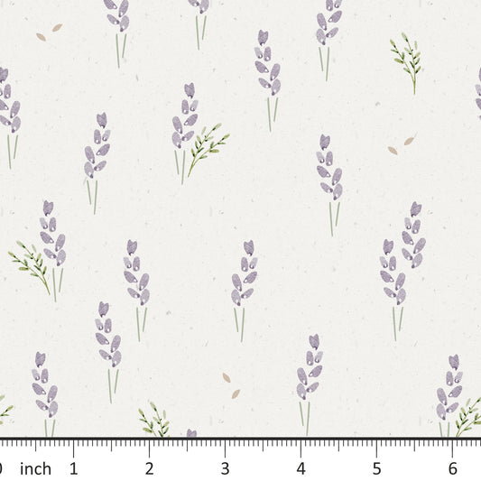 Lumelo and Ginger -Thistle Coordinating Fabric - Lavender on Ecru - Little Rhody Sewing Co.