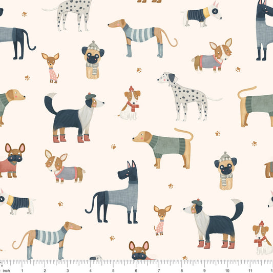 Marta Munn Designs - Doggies - on Cream - Little Rhody Sewing Co.