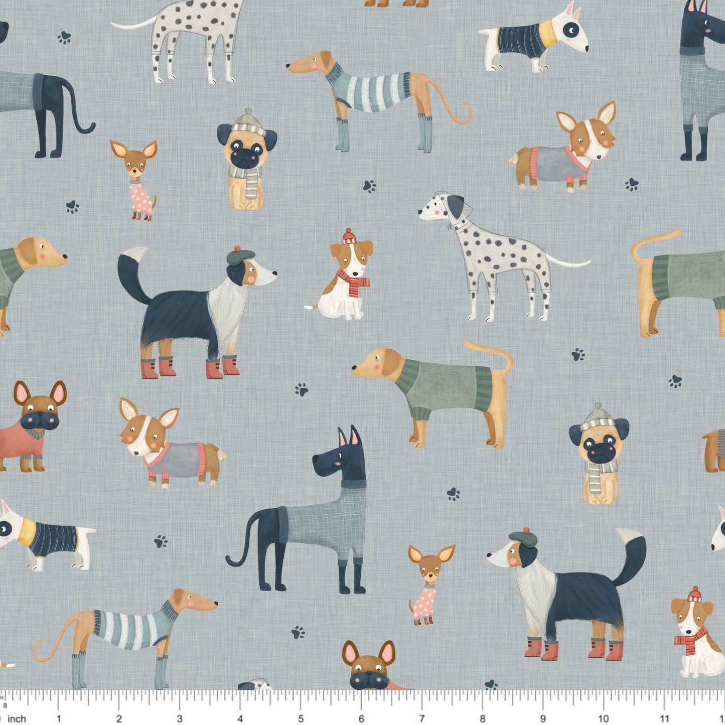 Marta Munn Designs - Doggies - on Linen - Little Rhody Sewing Co.