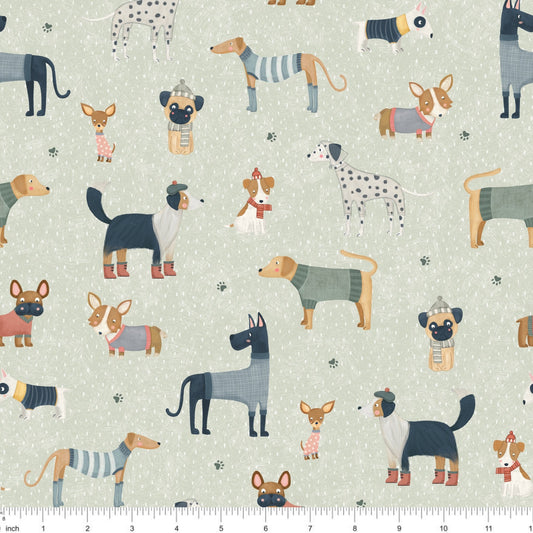 Marta Munn Designs - Doggies - on Sage - Little Rhody Sewing Co.