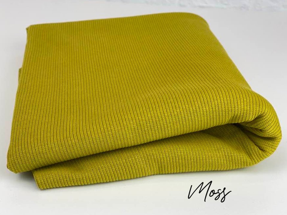 Moss Green - 2x1 - Jersey - French Terry - Fleeced French Terry - Euro Ribbing - Waffle Knit - Little Rhody Sewing Co.