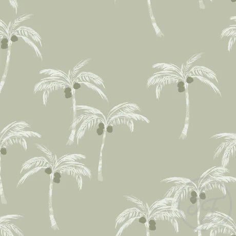 Palm Trees and Coconuts Green - Little Rhody Sewing Co.
