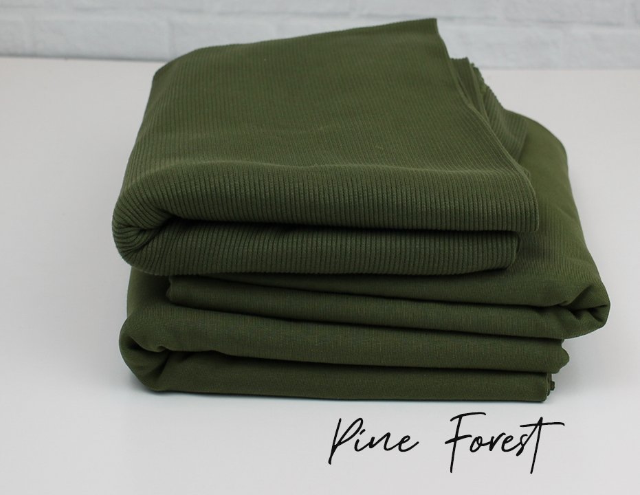 Pine Forest Green - 2x1 Rib Knit -Euro Ribbing - Jersey- French Terry - Fleeced French Terry - High Loop French Terry -Waffle Knit - Little Rhody Sewing Co.