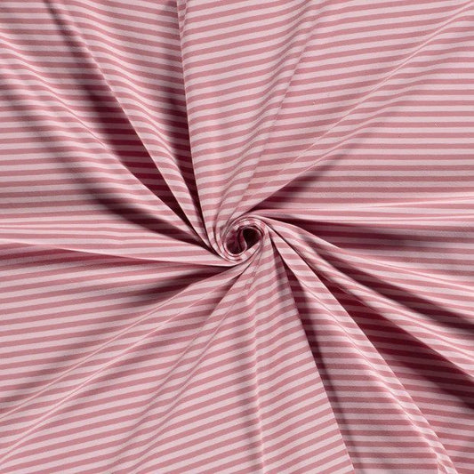 Pink Medium Stripe- Yarn Dyed Jacquard Jersey - By the 1/2 Yard - European Knit Fabric - Little Rhody Sewing Co.