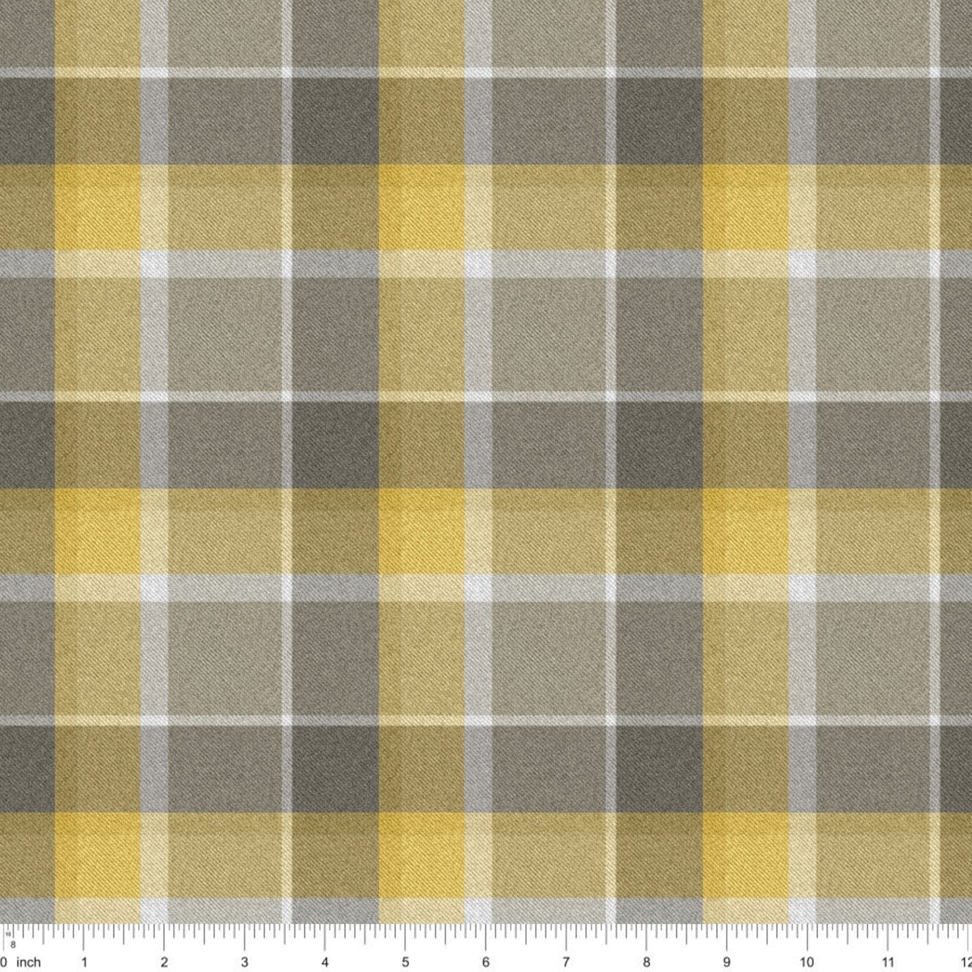 Plaid Grey and Gold - Winter Owl Coordinate - Little Rhody Sewing Co.