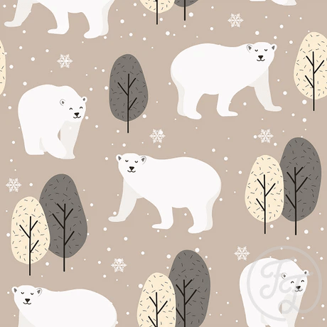 Polar Bear in Forest - Little Rhody Sewing Co.