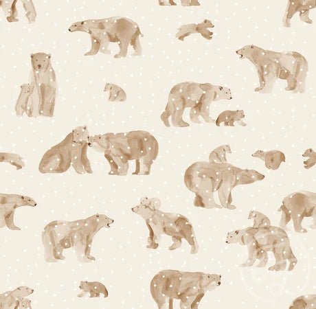 Polar Bears Snow Almond - Little Rhody Sewing Co.