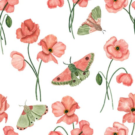 Poppies and Moths - Little Rhody Sewing Co.