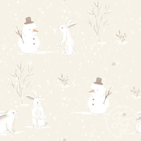 Rabbits in Winter Beige - Little Rhody Sewing Co.