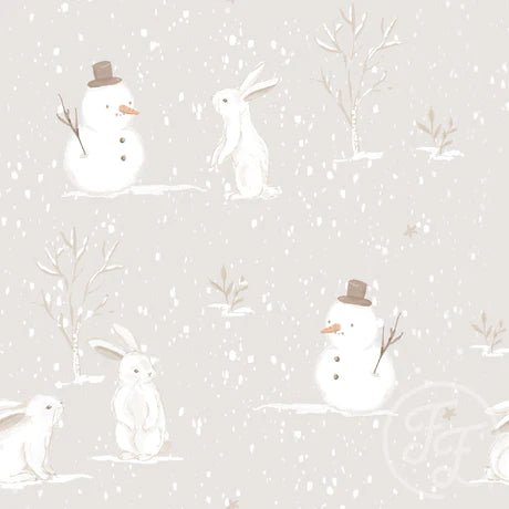 Rabbits in Winter Grey - Little Rhody Sewing Co.