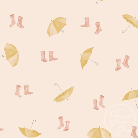 Rainboots Umbrellas Pastel - Little Rhody Sewing Co.