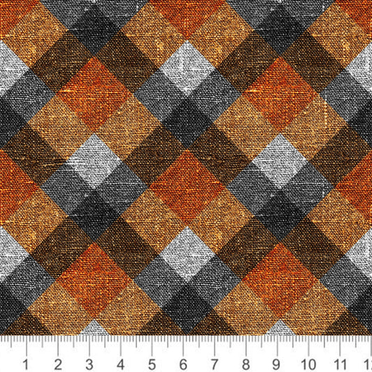 Raspberry Pattern Co - Autumn Plaid - Orange - Brown - Faux Linen - Little Rhody Sewing Co.