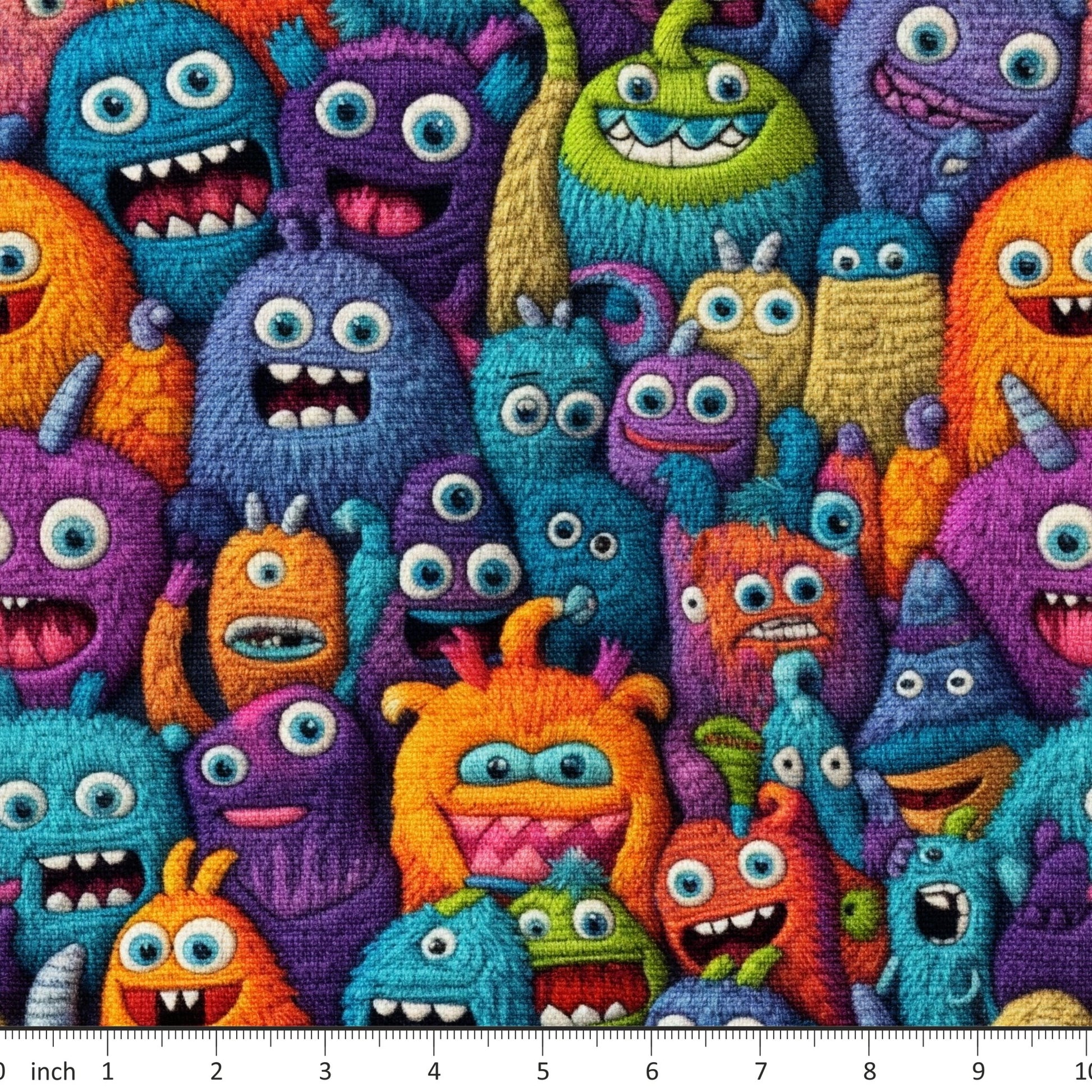 Raspberry Pattern Co - Colorful Monsters - Faux Embroidery - Little Rhody Sewing Co.