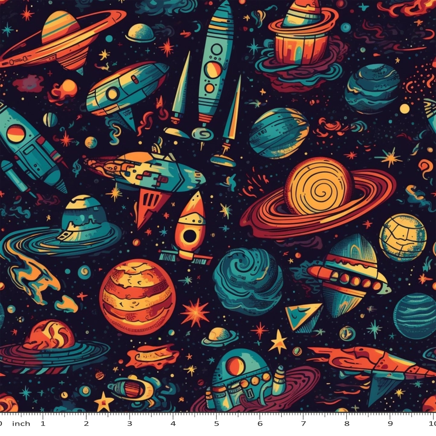 Raspberry Pattern Co - Colorful Space Rockets - Little Rhody Sewing Co.